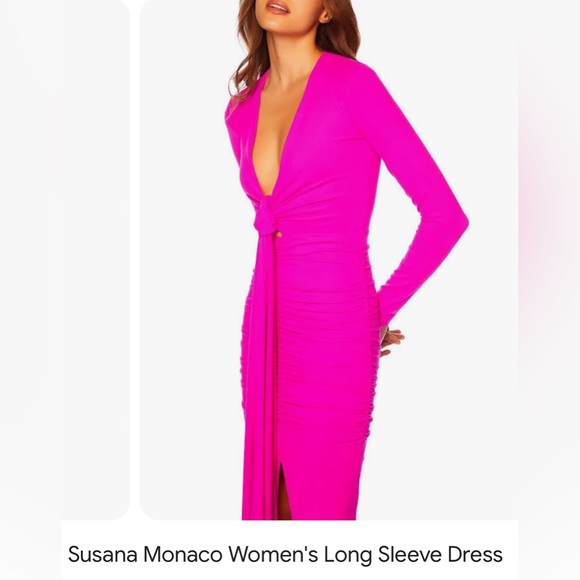 Susana Monaco Dresses & Skirts - Susana Monaco Plunge Neck Bodycon Dress
